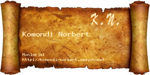 Komondi Norbert névjegykártya