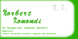 norbert komondi business card